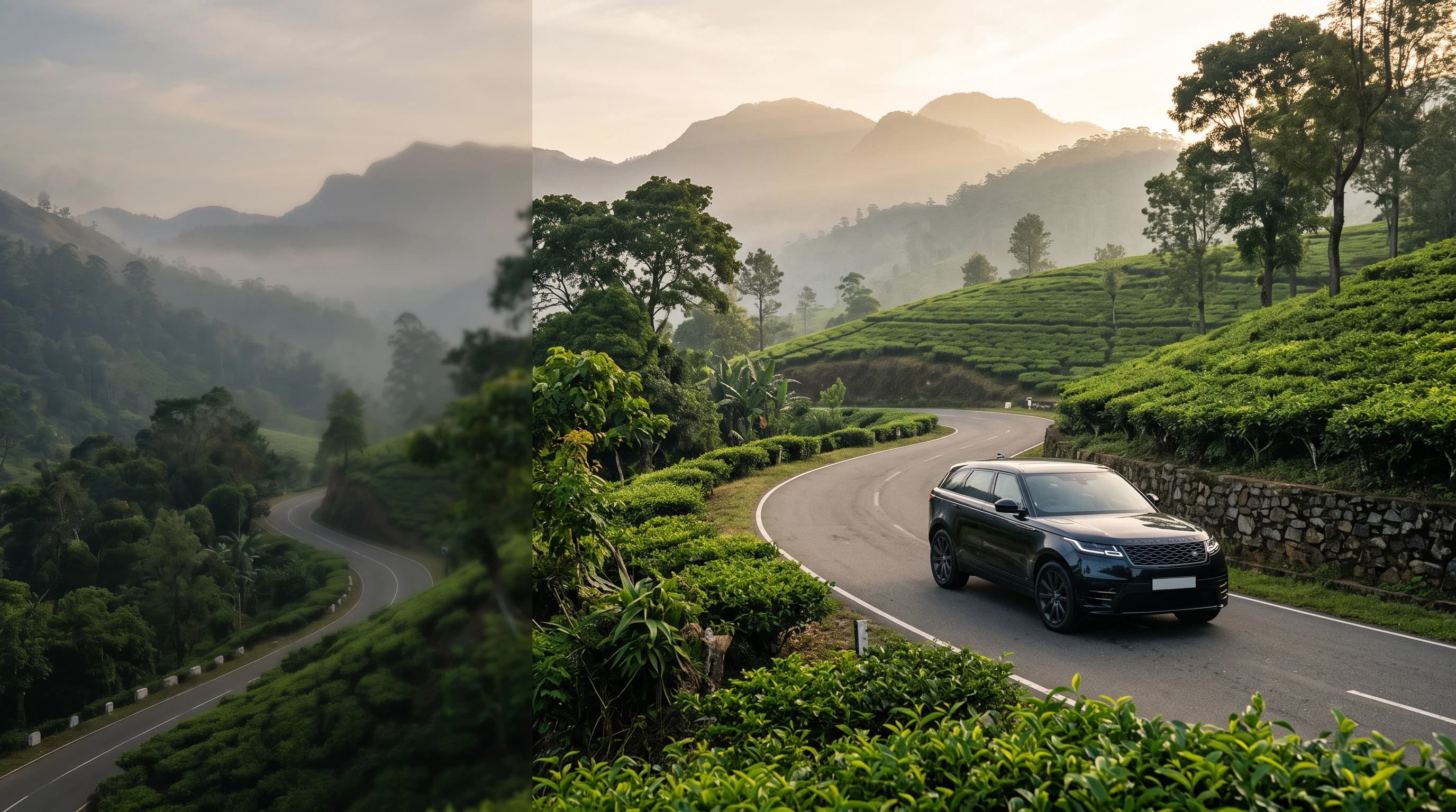 Driver standing beside a luxury vehicle in Sri Lanka